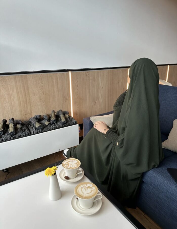 One Piece Jilbab with Elasticated Sleeves - Image 2