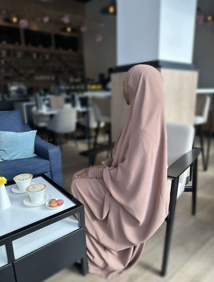 One Piece Jilbab with Elasticated Sleeves - Image 4