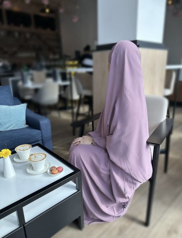 One Piece Jilbab with Elasticated Sleeves - Image 3